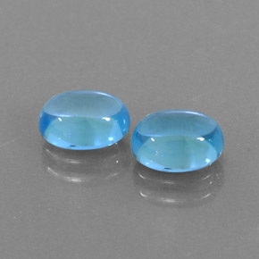 2.47 ct Blue Topaz Stone, Natural Topaz in Oval Cabochon Shape for Sale