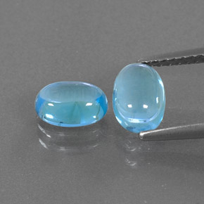 2.26 ct Blue Topaz Gemstone, Topaz Gem in Oval Cabochon Shape for Sale.