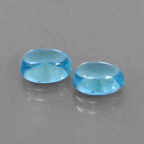 2.44 ct Blue Topaz Stone, Natural Topaz in Oval Cabochon Shape for Sale