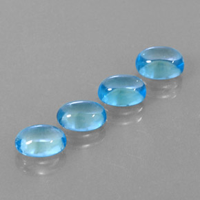 4.49 ct Blue Topaz Stone, Natural Topaz in Oval Cabochon Shape for Sale
