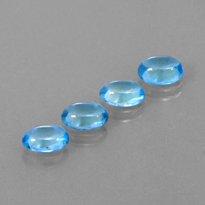 3.70 ct Blue Topaz Stone, Natural Topaz in Oval Cabochon Shape for Sale