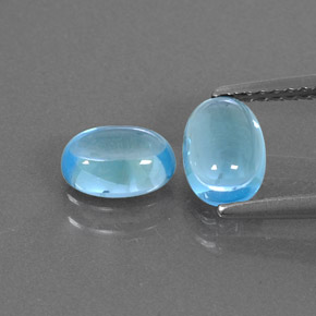 2.00 ct Blue Topaz Gemstone, Topaz Gem in Oval Cabochon Shape for Sale.