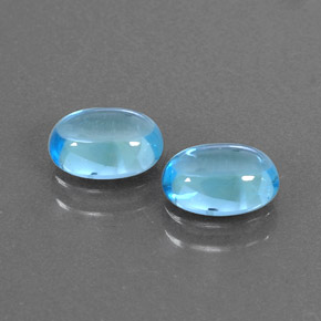 2.00 ct Blue Topaz Stone, Natural Topaz in Oval Cabochon Shape for Sale