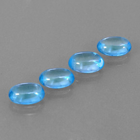 3.37 ct Blue Topaz Stone, Natural Topaz in Oval Cabochon Shape for Sale