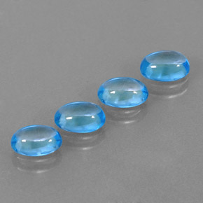 3.83 ct Blue Topaz Stone, Natural Topaz in Oval Cabochon Shape for Sale