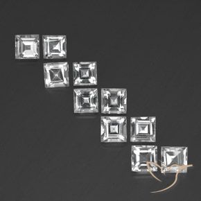 7.97ctw Natural White Topaz, Square, VVS-VS