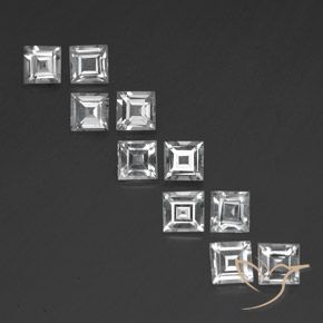 7.35ctw Natural White Topaz, Square, VVS-VS