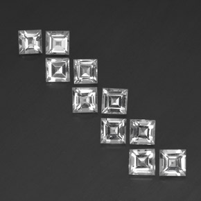 Weiß Topas Edelstein - 0.8ct Carréschliff / Quadrat (ID: 341391)
