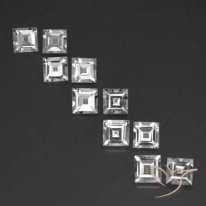 7.32ctw Natural Clear White Topaz, Square, VVS-VS