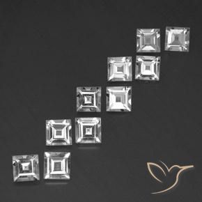 7.32 ctw White Topaz Stones, Natural Topaz in Square Facet Shape for Sale