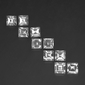 White Topaz Gem - 0.8ct Square Facet (ID: 341412)