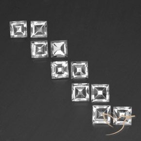 7.98ctw Natural White Topaz, Square, VVS-VS