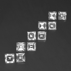 7.92 ct White Topaz Stone, Natural Topaz in Square Facet Shape for Sale