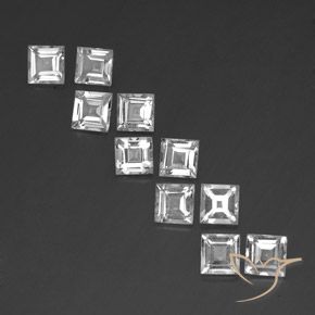 7.40ctw Natural White Topaz, Square, VS