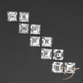 7.15ctw Natural White Topaz, Square, VVS-VS