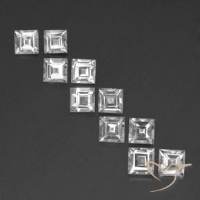 7.28ctw Natural White Topaz, Square, VVS-VS