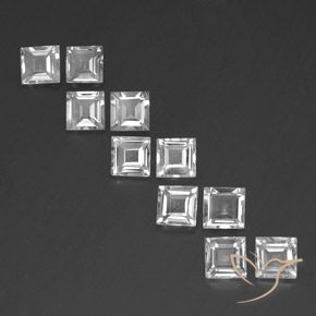 7.55ctw Natural White Topaz, Square, VVS-VS
