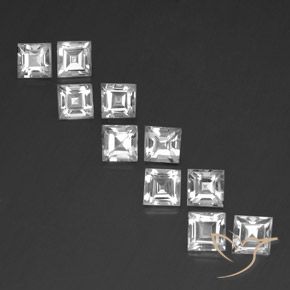 8.30ctw Natural White Topaz, Square, VS