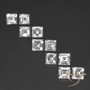 7.63ctw Natural White Topaz, Square, VVS-VS