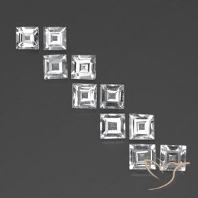 7.83ctw Natural White Topaz, Square, VVS-VS
