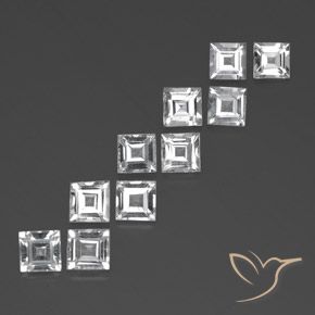 7.83 ctw White Topaz Stones, Natural Topaz in Square Facet Shape for Sale