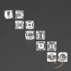 8.46ctw Natural Clear White Topaz, Square, VVS-VS