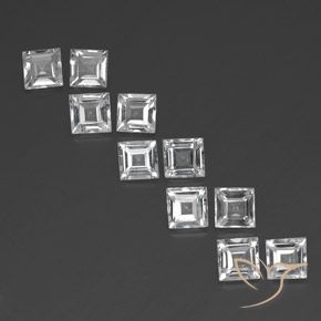 7.59ctw Natural Clear White Topaz, Square, VVS
