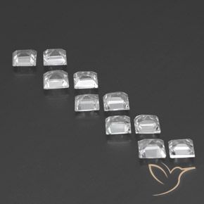 Topaz Gemstones in 5 x 5 mm (calibrated) Size for Sale, Topaz Stones in Clear White Color