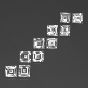 8.04 ct White Topaz Stone, Natural Topaz in Square Facet Shape for Sale