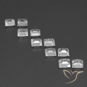 Topaz Gemstones in 5 x 5 mm (calibrated) Size for Sale, Topaz Stones in Clear White Color