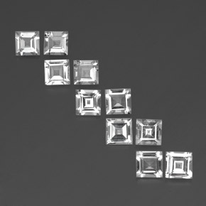 6.71 ct White Topaz Gemstone, Topaz Gem in Square Facet Shape for Sale.