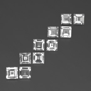 6.71 ct White Topaz Stone, Natural Topaz in Square Facet Shape for Sale