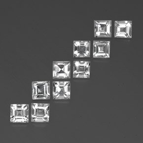 7.92 ctw White Topaz Stones, Natural Topaz in Square Facet Shape for Sale