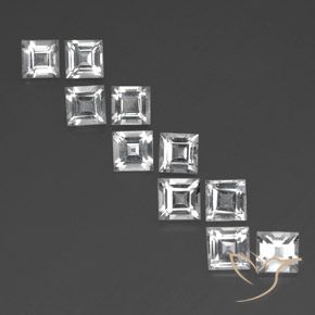 8.49ctw Natural White Topaz, Square, VVS-VS