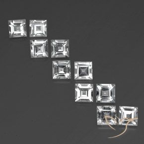 8.05ctw Natural Clear White Topaz, Square, VVS-VS