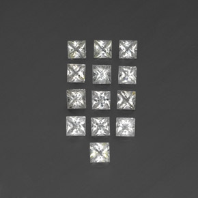 3.14 ct White Topaz Gemstone, Topaz Gem in Princess-Cut Shape for Sale.