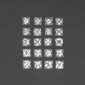 5.24 ct White Topaz Gemstone, Topaz Gem in Princess-Cut Shape for Sale.