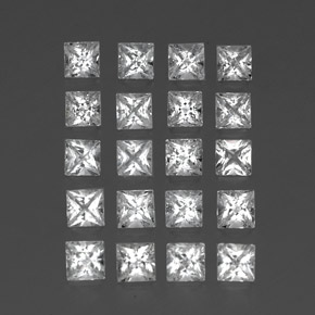 5.24 ct White Topaz Stone, Natural Topaz in Princess-Cut Shape for Sale