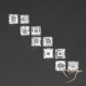 4.37ctw Natural White Topaz, Square, VVS-VS