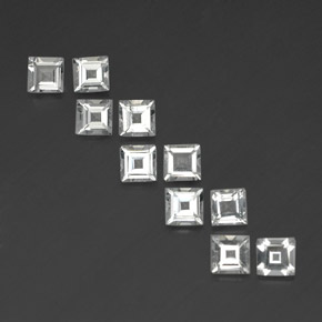 3.82 ct White Topaz Gemstone, Topaz Gem in Square Facet Shape for Sale.