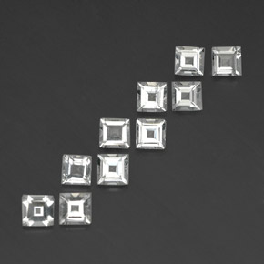 3.82 ct White Topaz Stone, Natural Topaz in Square Facet Shape for Sale