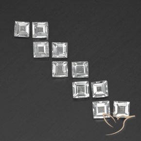 3.84ctw Natural Warm White Topaz, Square, VVS-VS