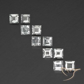 4.17ctw Natural Warm White Topaz, Square, VVS-VS