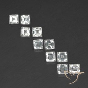 4.41ctw Natural Warm White Topaz, Square, VVS-VS