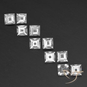 3.81ctw Natural White Topaz, Square, VVS-VS