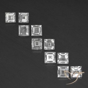 4.21ctw Natural Clear White Topaz, Square, VS