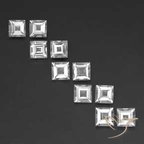 3.78ctw Natural Clear White Topaz, Square, VVS-VS