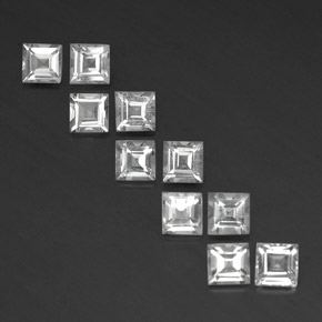4.19 ct White Topaz Gemstone, Topaz Gem in Square Facet Shape for Sale.
