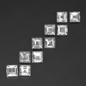 4.19 ct White Topaz Stone, Natural Topaz in Square Facet Shape for Sale