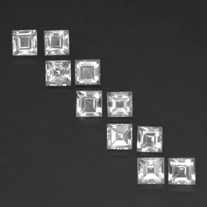 Clear White Topaz Gem - 0.5ct Square Facet (ID: 341878)